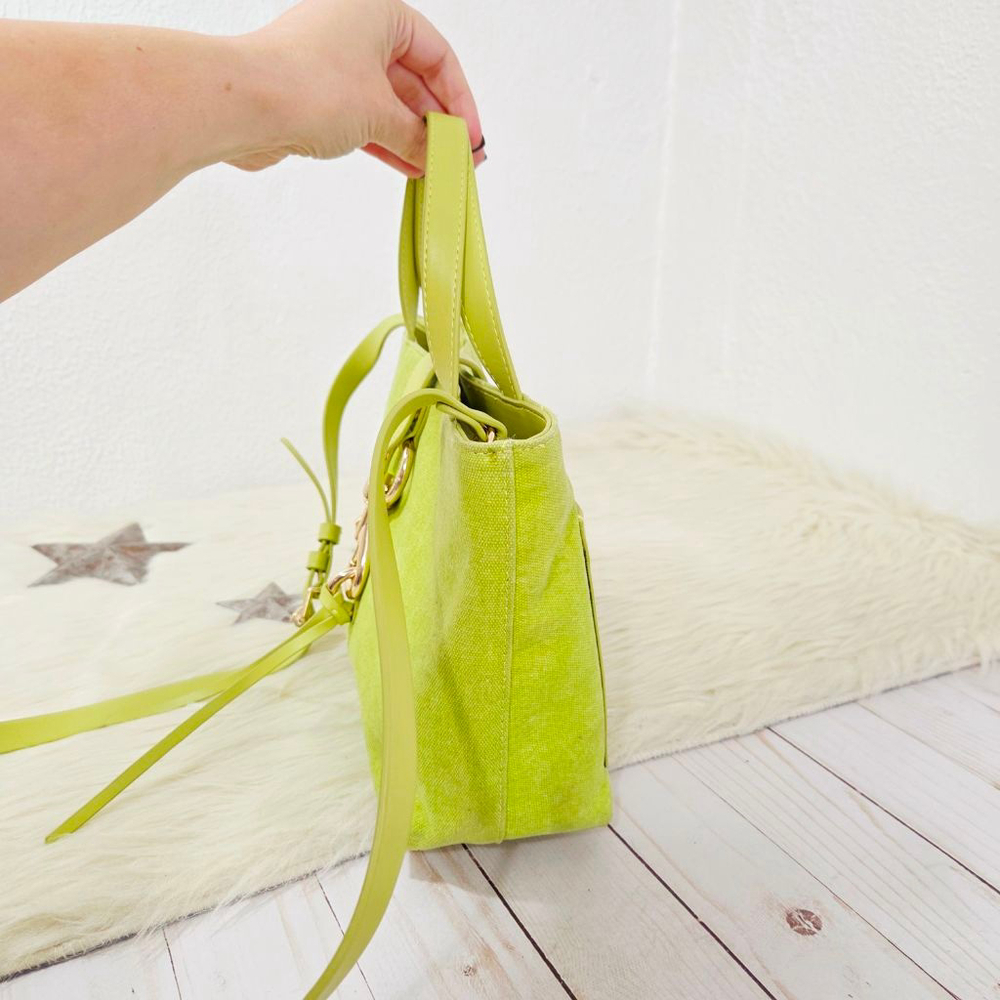Rebecca Minkoff Megan Mini Tote Crossbody Bag Chartreuse lime green - Picture 5 of 9